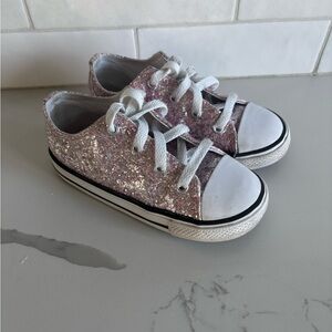 Glittery Pink Kids Converse
